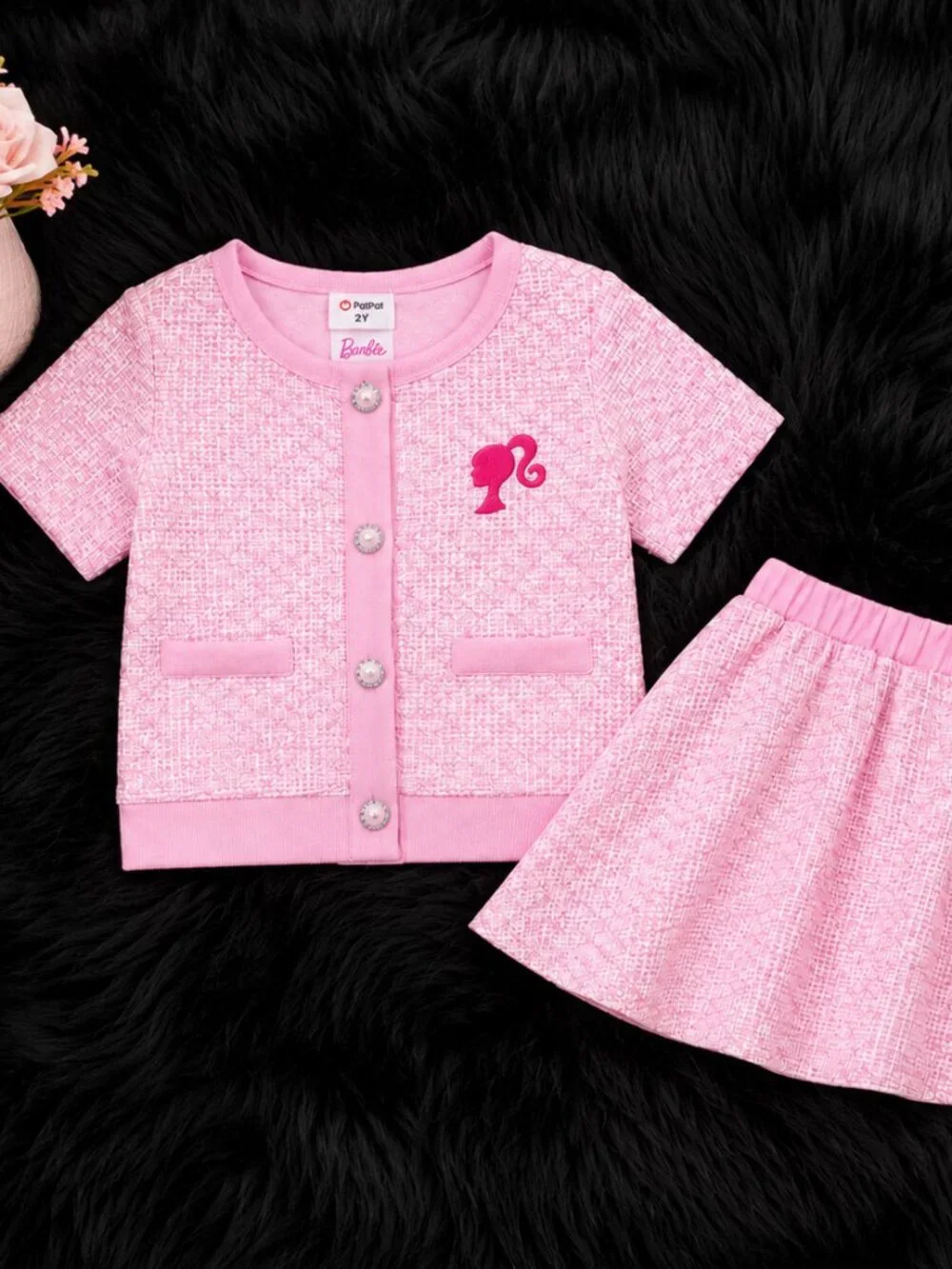 Barbie Toddler Girls Pink 2-Piece Skirt Set